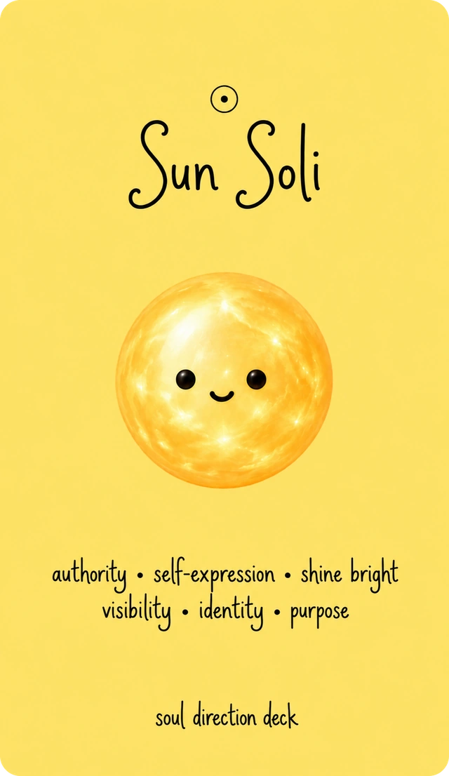 The Sun card artwork from the Soul Direction Oracle Deck