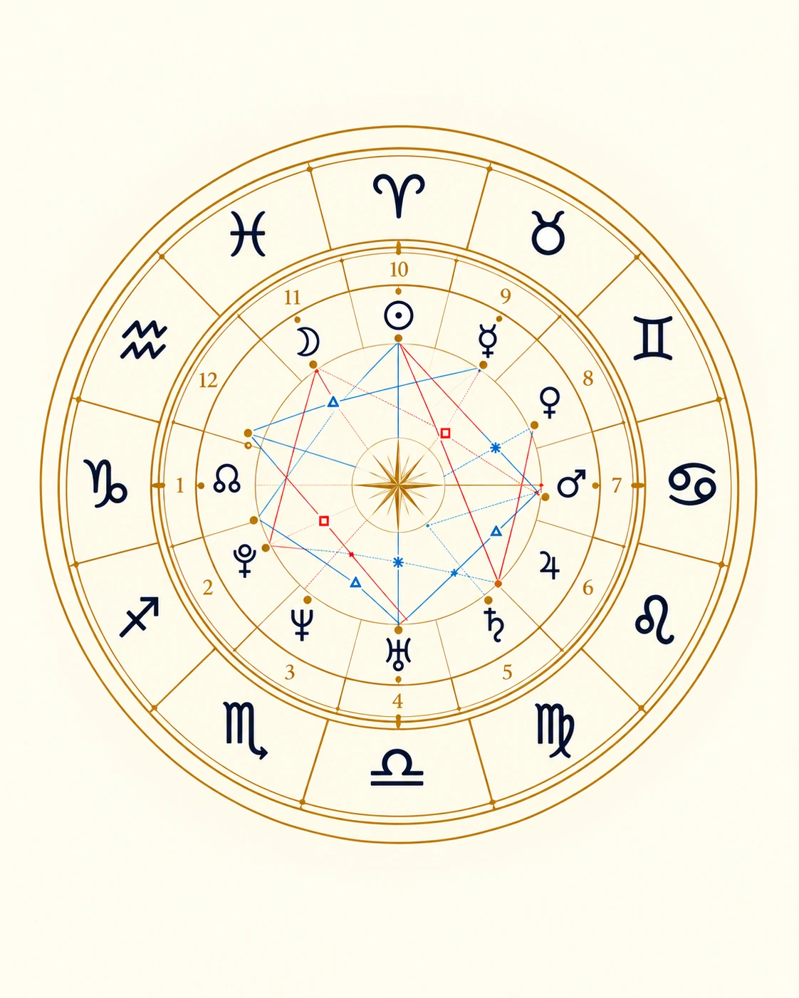 Natal chart illustration for Richard Assali